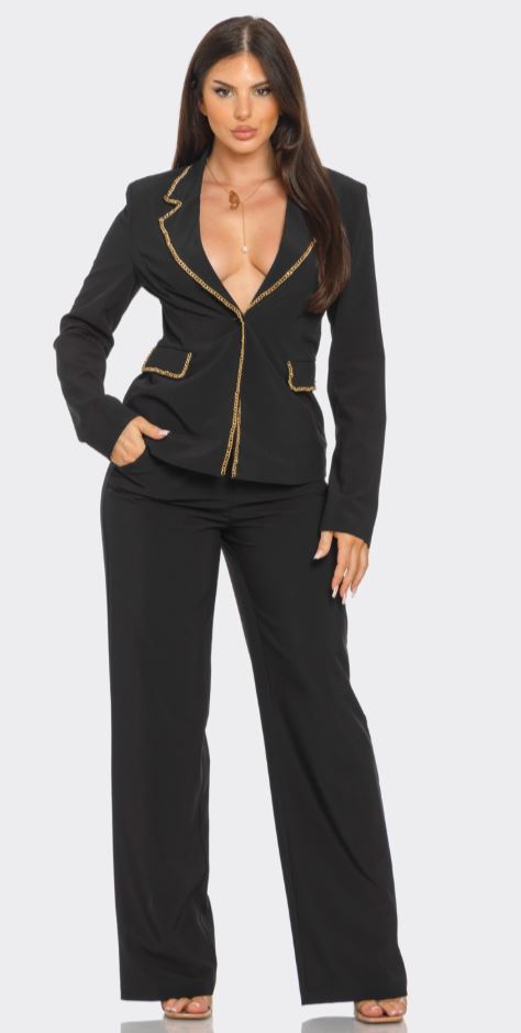 Luxe Noir Blazer Set