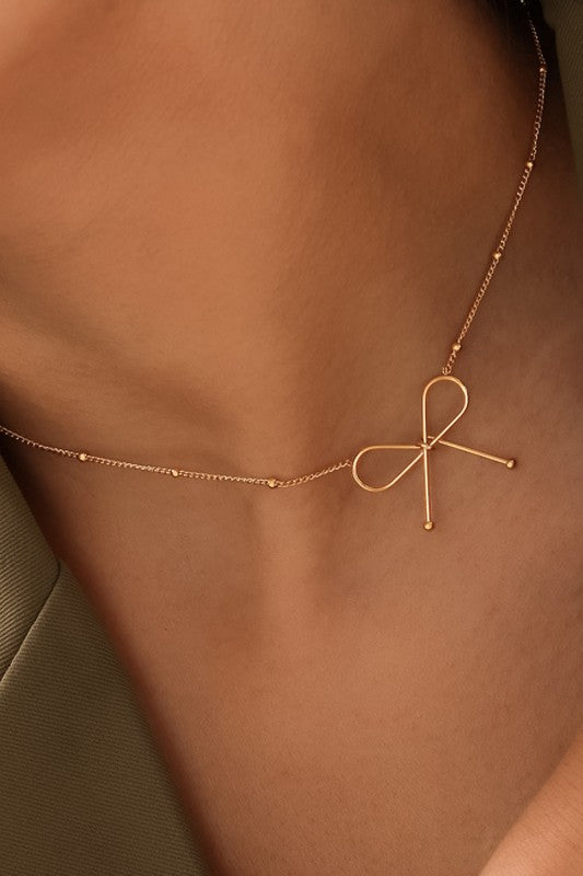Bow Chain Necklace - 18k Non-tarnish Stainless Steel